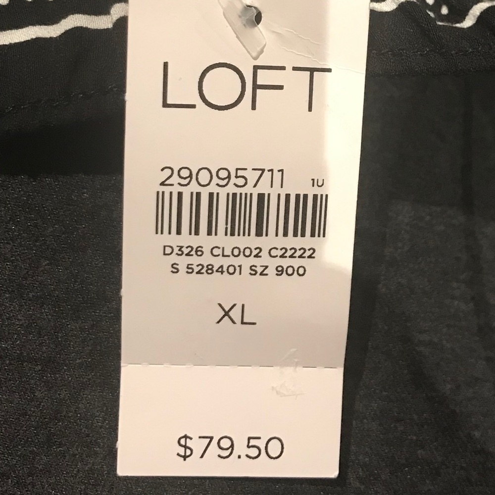 Loft Black & White Striped Fluid Ankle Pants - Picture 6 of 6